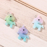 20pcs Glitter Unicorn Charms for DIY Necklace Keychain Making