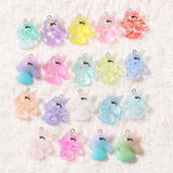 20pcs Glitter Unicorn Charms for DIY Necklace Keychain Making