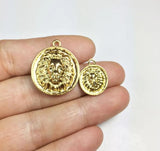10pcs 22mm Lion Head Charms Pendant Jewelry DIY 2 Colors