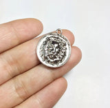 10pcs 22mm Lion Head Charms Pendant Jewelry DIY 2 Colors