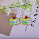10pcs School Ruler Blackboard Pencil Resin Charms for DIY Earring Making