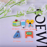 10pcs School Ruler Blackboard Pencil Resin Charms for DIY Earring Making