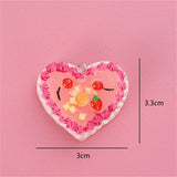 10pcs Love Heart Cake Fruit Necklace Charms Food & Beverages Jewelry Charms