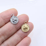 5pcs 10mm Stainless Steel Mini Coin Charms Pendant DIY Unfading 2colors
