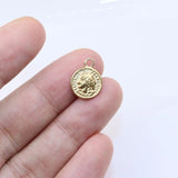 5pcs 10mm Stainless Steel Mini Coin Charms Pendant DIY Unfading 2colors
