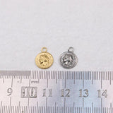 5pcs 10mm Stainless Steel Mini Coin Charms Pendant DIY Unfading 2colors