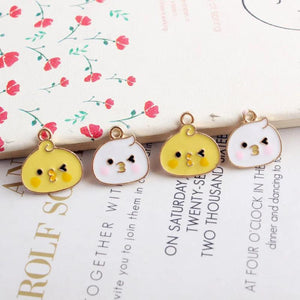 20Pcs Pouting Chick Head Animal Charms for Jewelry Making