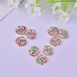 10pcs Crystal Heart Charms Pendant DIY Jewelry Making