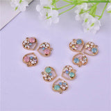 10pcs Crystal Heart Charms Pendant DIY Jewelry Making