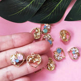 10pcs Crystal Heart Charms Pendant DIY Jewelry Making