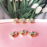 10pcs Crystal Heart Charms Pendant DIY Jewelry Making