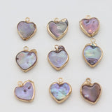 3pcs Heart Shape Freshwater Pearl Charms Pendants Jewelry Making DIY