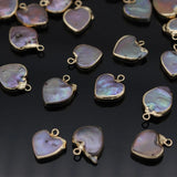 3pcs Heart Shape Freshwater Pearl Charms Pendants Jewelry Making DIY