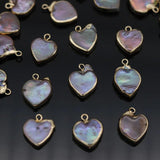 3pcs Heart Shape Freshwater Pearl Charms Pendants Jewelry Making DIY