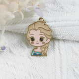 Princess Girl Enamel Metal Charms DIY Jewelry Making Pendants