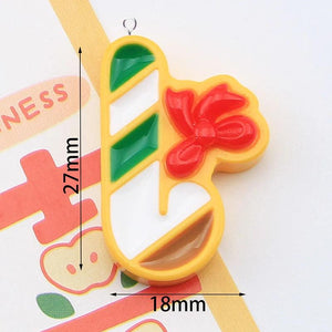 10Pcs Christmas Charms for Jewelry Making Santa Claus Trees Gingerbread Man