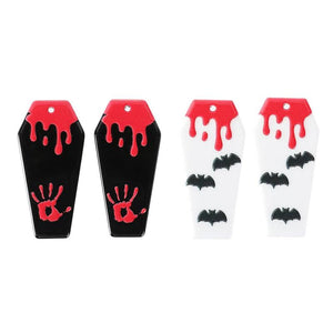 10Pcs Blood Coffin Bat Halloween Charms for Diy Jewelry Making