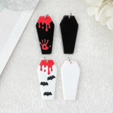 10Pcs Blood Coffin Bat Halloween Charms for Diy Jewelry Making