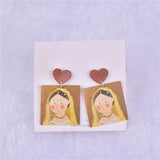 12/10pcs Abstract Painting Dangle Earring Charms DIY Jewelry Making