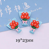 10Pcs Resin Flower Bouquet Charms for DIY Jewelry Making