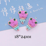 10Pcs Resin Flower Bouquet Charms for DIY Jewelry Making