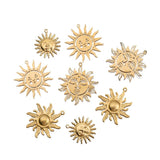 Brass Sun Face Charms Pendant Lot for DIY Jewelry Making