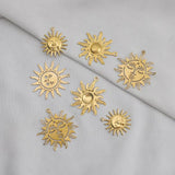 Brass Sun Face Charms Pendant Lot for DIY Jewelry Making