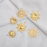 Brass Sun Face Charms Pendant Lot for DIY Jewelry Making