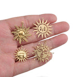 Brass Sun Face Charms Pendant Lot for DIY Jewelry Making