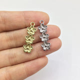 20pcs 8*24*mm Flowers Zinc Alloy Coin Necklace Earring Bracelet DIY 2 Colors