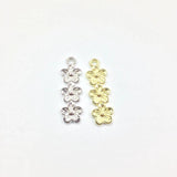 20pcs 8*24*mm Flowers Zinc Alloy Coin Necklace Earring Bracelet DIY 2 Colors
