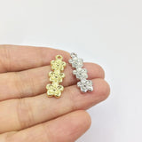 20pcs 8*24*mm Flowers Zinc Alloy Coin Necklace Earring Bracelet DIY 2 Colors