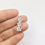20pcs 8*24*mm Flowers Zinc Alloy Coin Necklace Earring Bracelet DIY 2 Colors