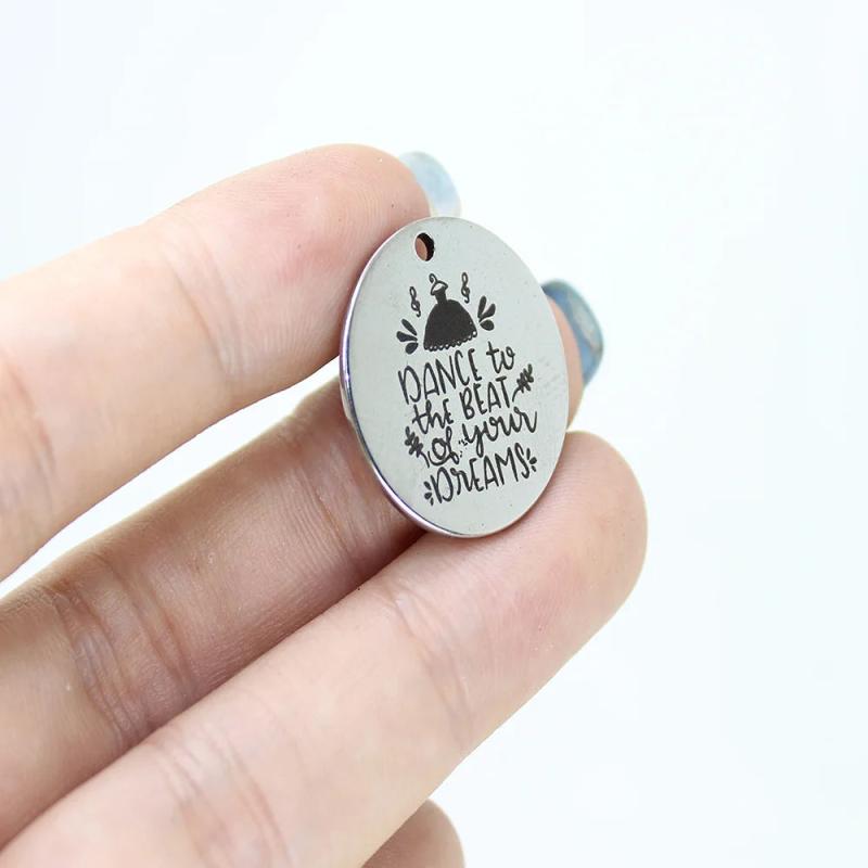 8Pcs Dance to the Beat Mother Disc Charm Pendant 22mm