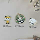 10pcs Panda Enamel Charm for Jewelry Making Earring Pendant