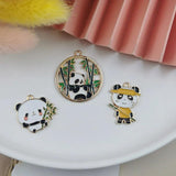 10pcs Panda Enamel Charm for Jewelry Making Earring Pendant