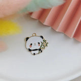 10pcs Panda Enamel Charm for Jewelry Making Earring Pendant