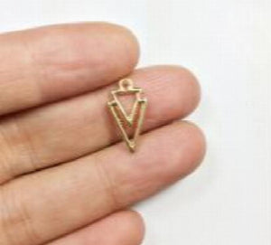 20pcs Mini Geometry Charms 14*8mm Zinc Alloy DIY Jewelry 2 colors