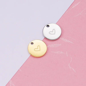 5Pcs Love Charms Stainless Steel DIY Necklaces Bracelets