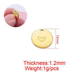 5Pcs Love Charms Stainless Steel DIY Necklaces Bracelets