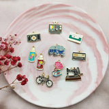 10pcs Enamel Charms Phonograph Dangle DIY Bracelet Earrings