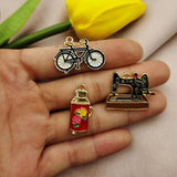 10pcs Enamel Charms Phonograph Dangle DIY Bracelet Earrings