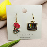 10pcs Enamel Charms Phonograph Dangle DIY Bracelet Earrings