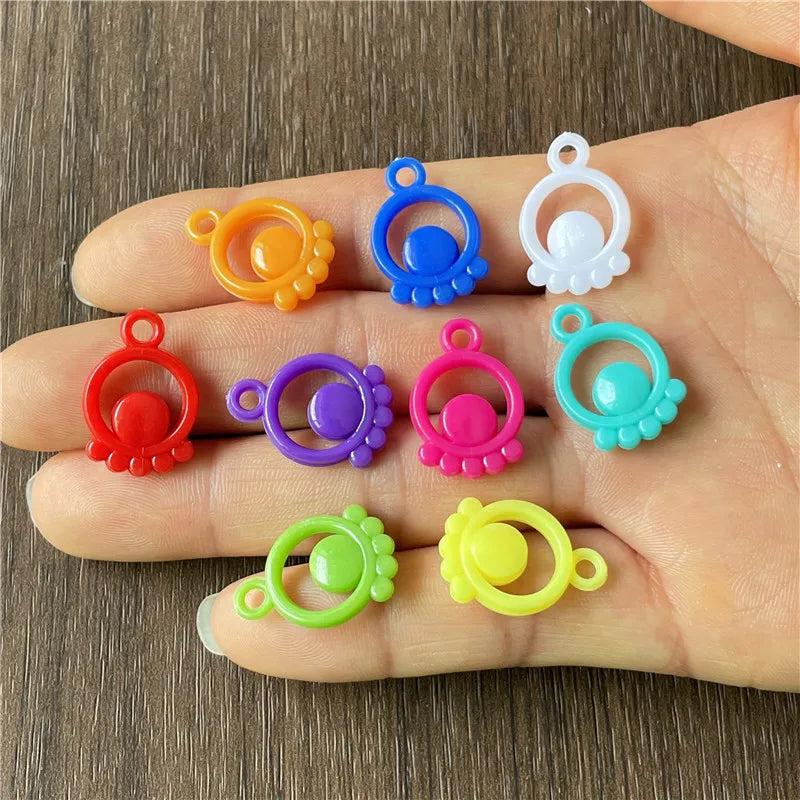 50pcs Colorful Peach Heart Cherry Star Pendant DIY Necklace Bracelet Parts