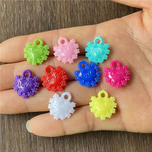 50pcs Colorful Peach Heart Cherry Star Pendant DIY Necklace Bracelet Parts