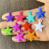 50pcs Colorful Peach Heart Cherry Star Pendant DIY Necklace Bracelet Parts