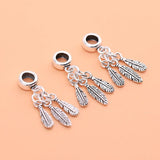 925 Sterling Silver Thai Silver Retro Feather Pendant DIY Material