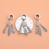925 Sterling Silver Thai Silver Retro Feather Pendant DIY Material