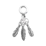925 Sterling Silver Thai Silver Retro Feather Pendant DIY Material