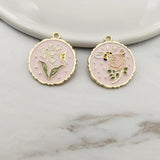 10pcs Enamel Bee Butterfly Flower Charms for DIY Jewelry Making
